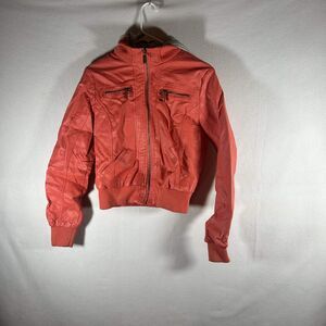 Charlotte Russe Coat Rustic Orange Jacket Lined Women Large Peacoat